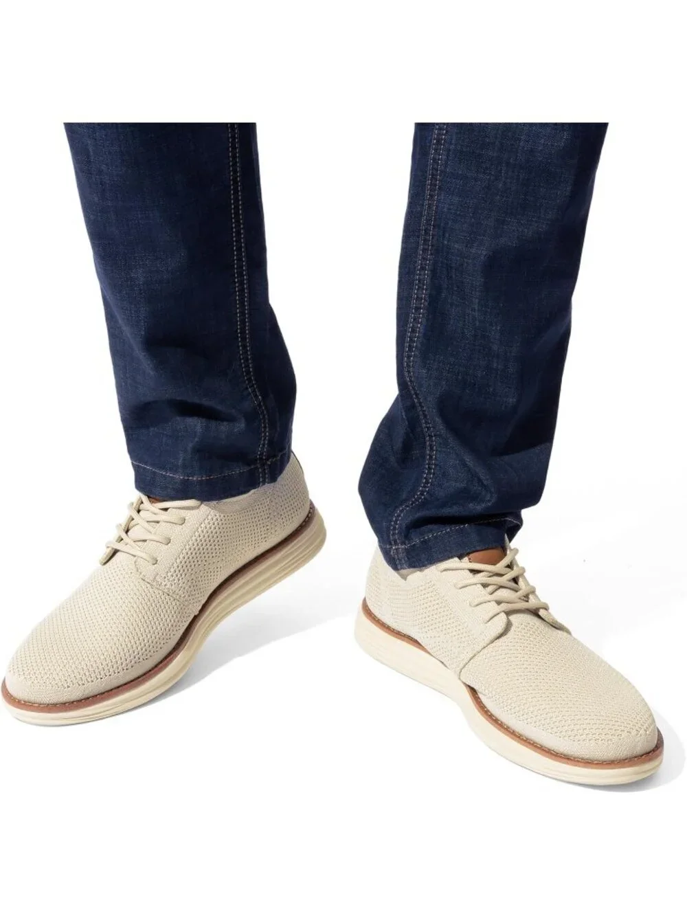 Bruno Marc Men's Apricot Rubber Lace up Lightweight Casual Walking Sneakers
